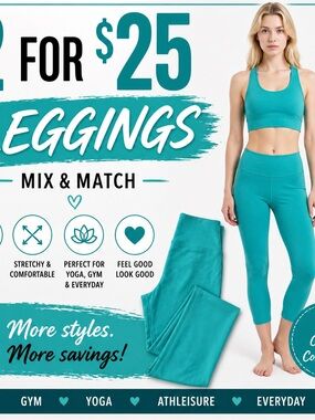 GapFit PowerMove High Rise 7/8 Leggings Size M Turquoise Yoga Gym Athleisure